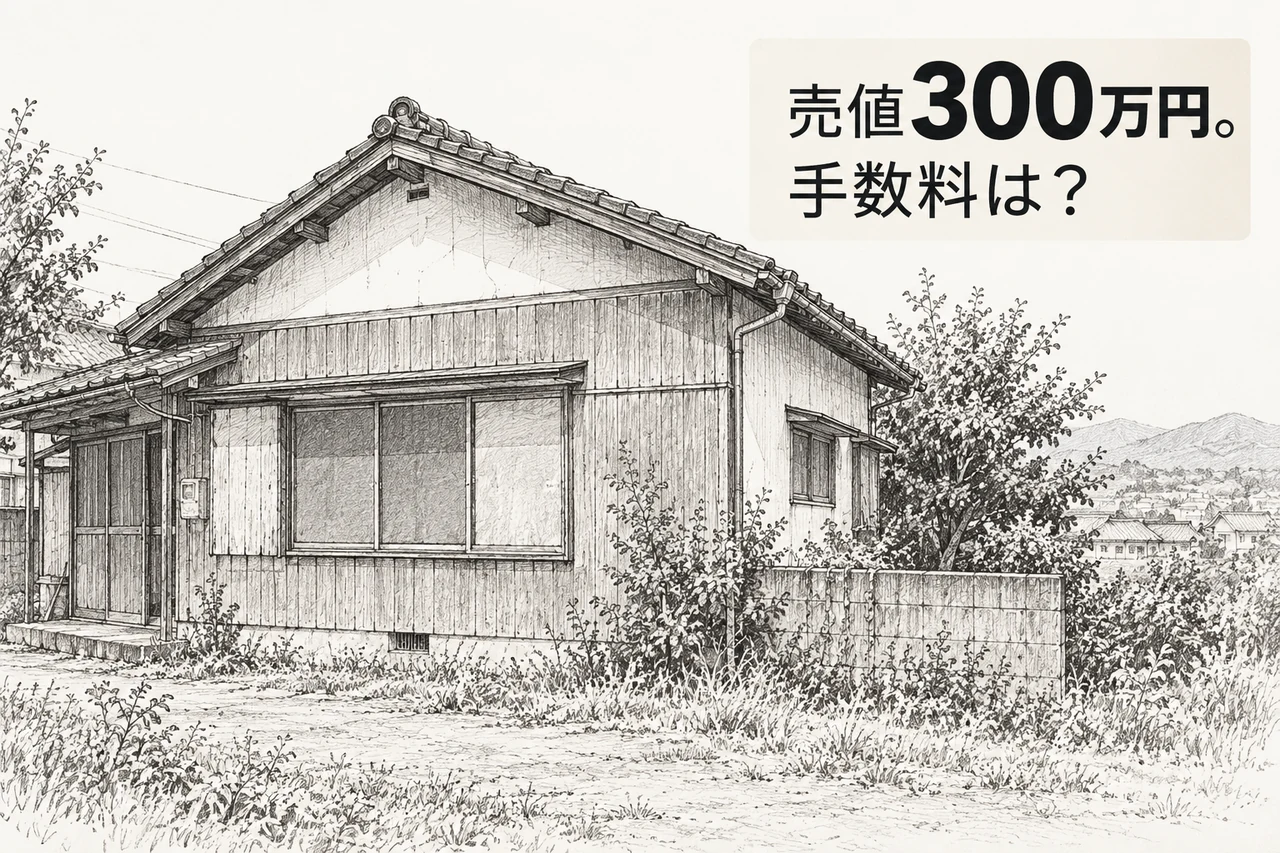 「売値300万円。手数料は?」という問いの文字表紙